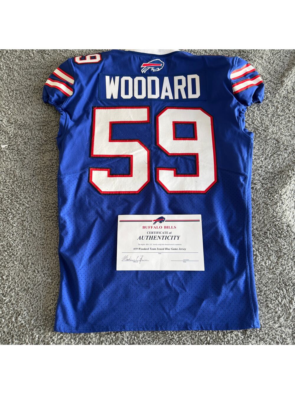 Authentic Nike Team Issue Game Jersey 2017 NFL Buffalo Bills Jonathan Woodard 44